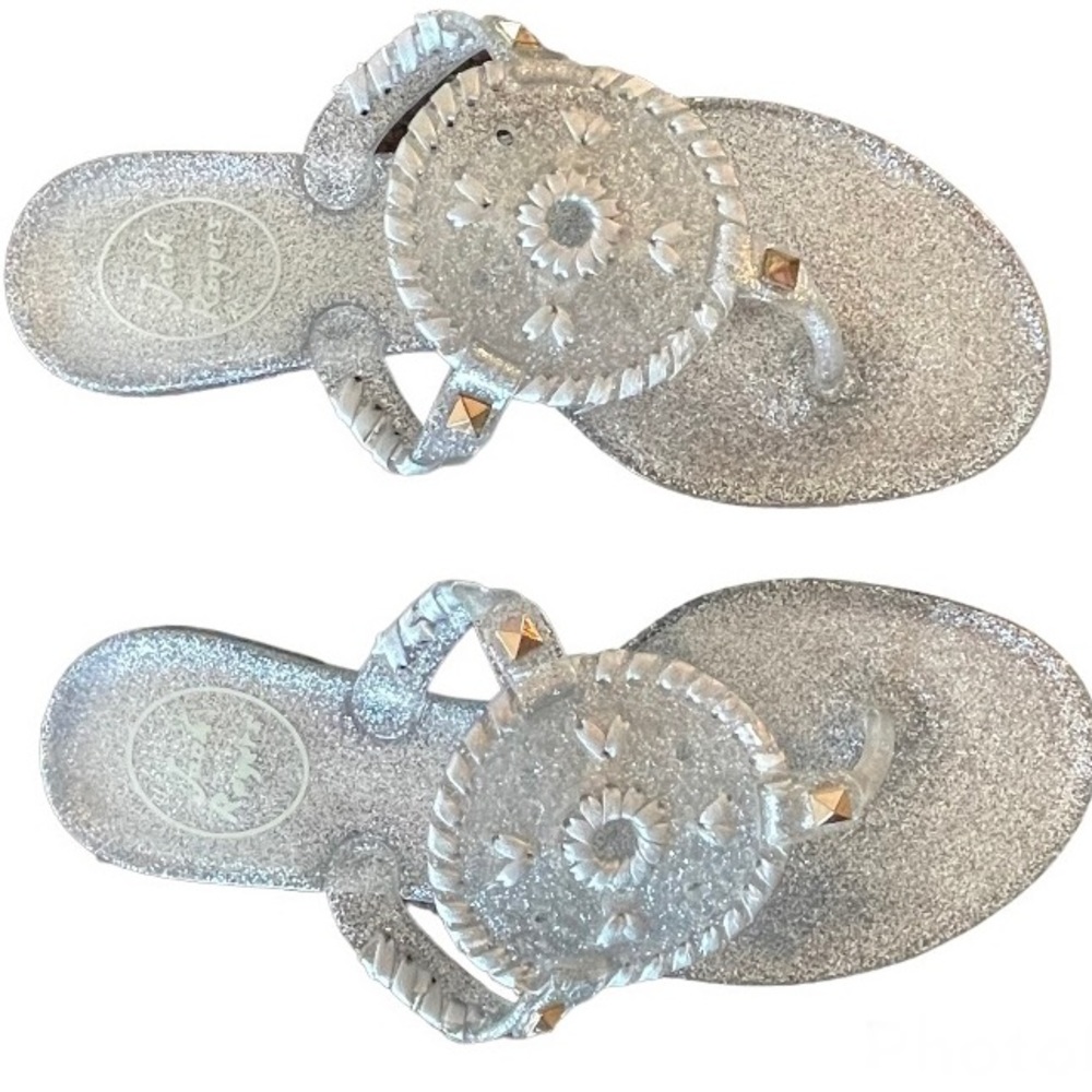 💛💛 4/$25 Jack Rogers Metallic Silver Jelly Sandals/ US 5